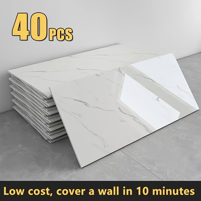 TEMU 40pcs Wall Stickers, Self-adhesive Wall Panels, Extra Large 11.8x23.6 Inch Backsplash Tiles, Professional-grade Kitchen Wall Backsplash, Installation And Trimming, Ideal For Renters/