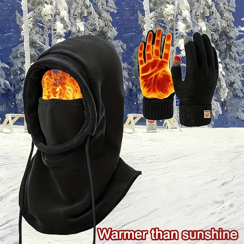 TEMU 3pcs/ 6pcs Winter Hats For Men Winter Hat, Head Cover, Neck Scarf, Gloves, Warm Set