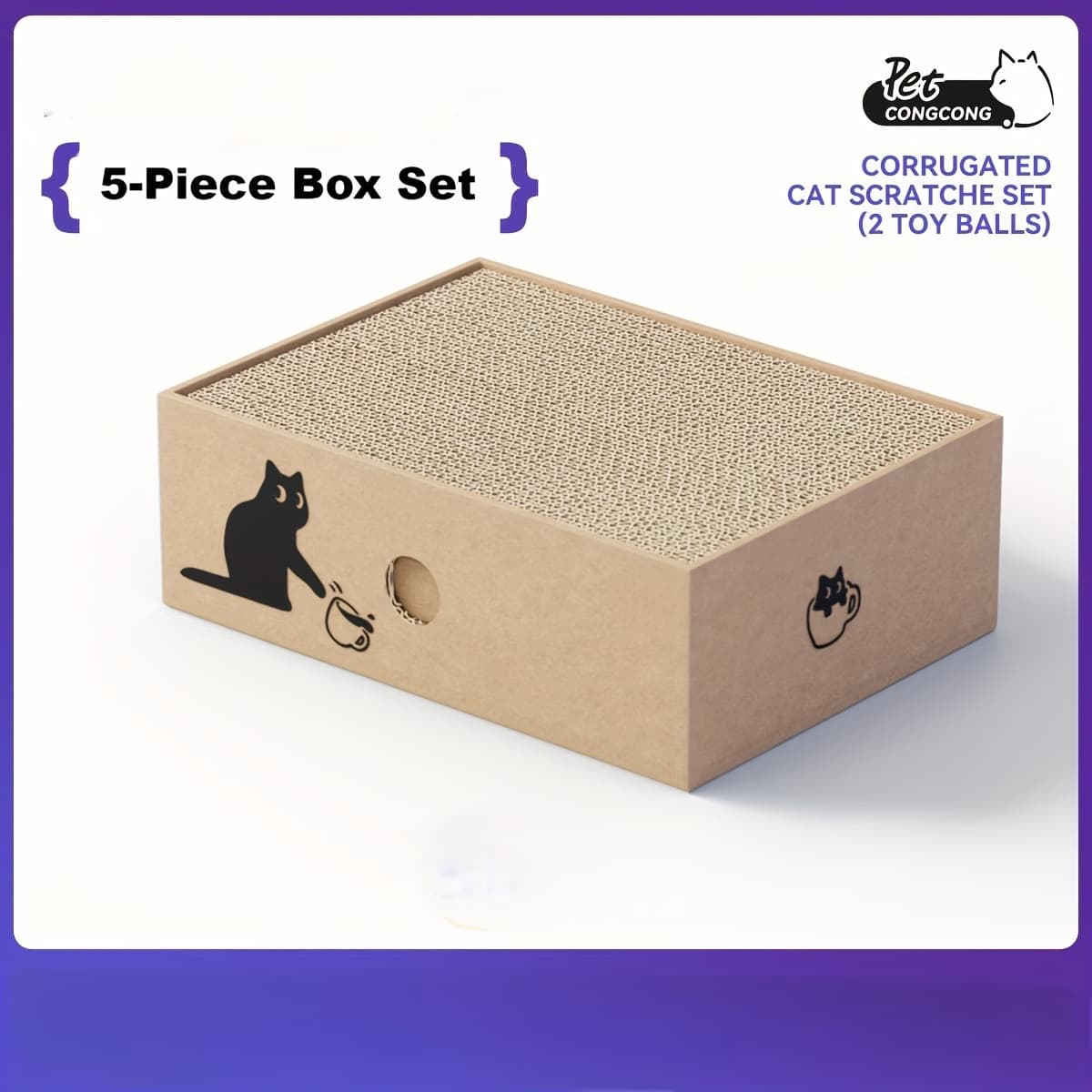 TEMU Six-in-one (5 Cat Scratching Boards + Cat Bed)