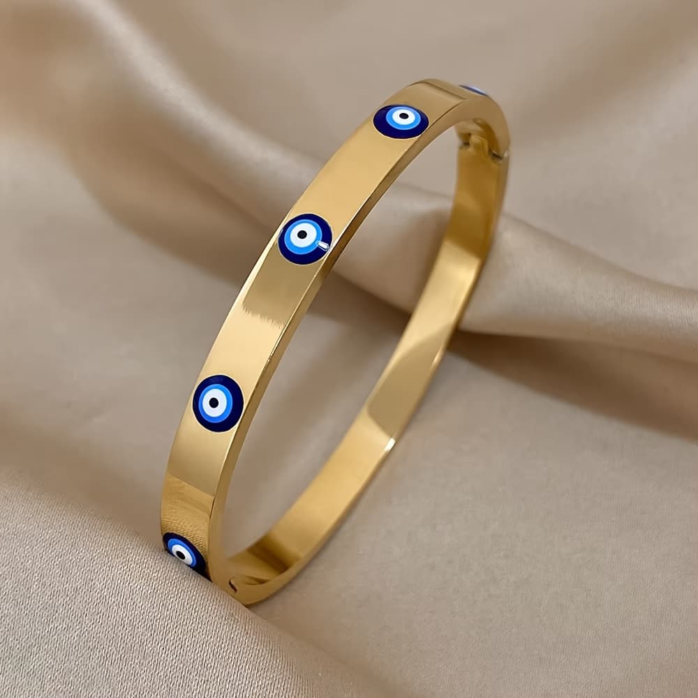 TEMU 1pc Stainless Steel Eye Bangle Bangle Bracelet, Creative Suitable For Bars, Music Festivals, Fashion Shows