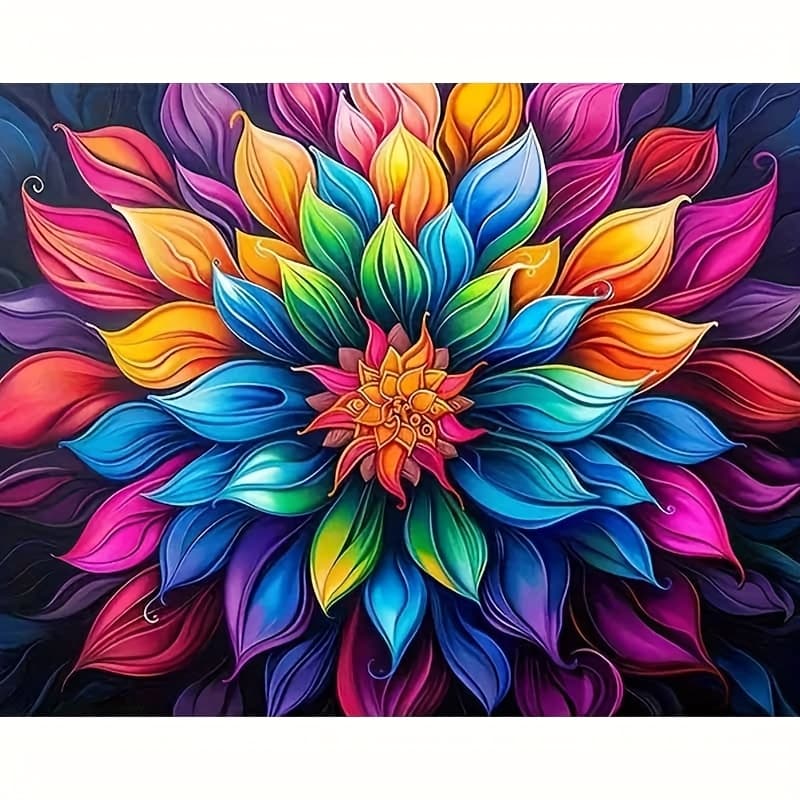 TEMU Professional Art Use, Paint By Numbers Kit For Adults Beginner, Diy Gift Canvas Painting Kits, Colorful Flowers Oil Painting Kit, Diy Paint Adult Crafts For Gift Home Wall 16x20inch