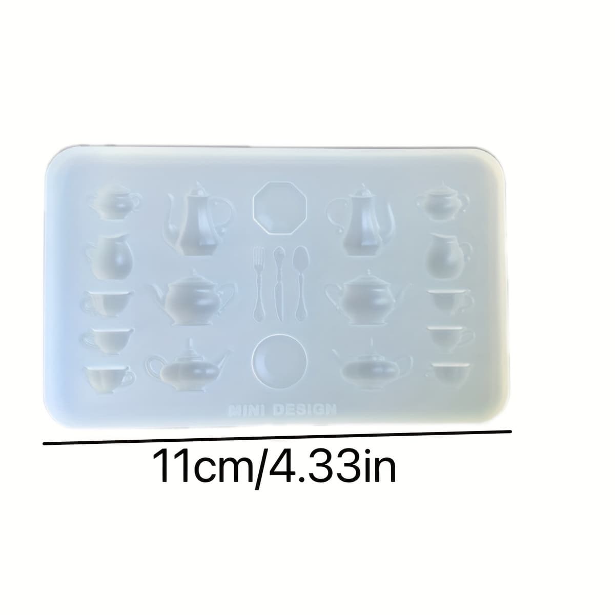 TEMU Tea-themed Silicone Resin Mold For Keychains - Rectangular Epoxy Casting Mold