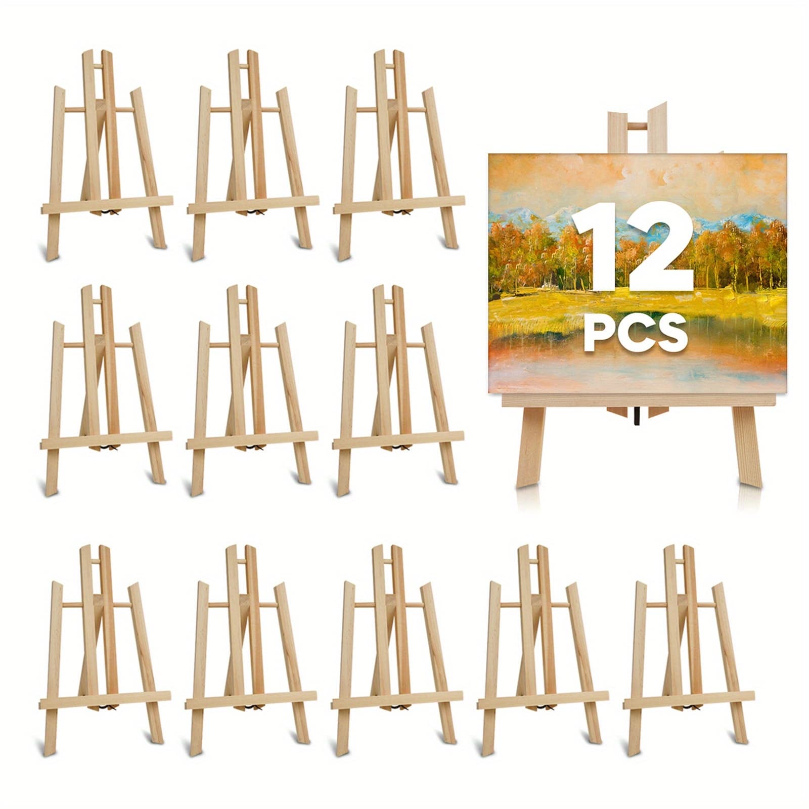 TEMU 12/16pcs, 11.8 Inch Professional Foldable Tabletop Easel With Adjustable Tripod Stand For , Supplies & Home Decor, Compact For Adults Artists
