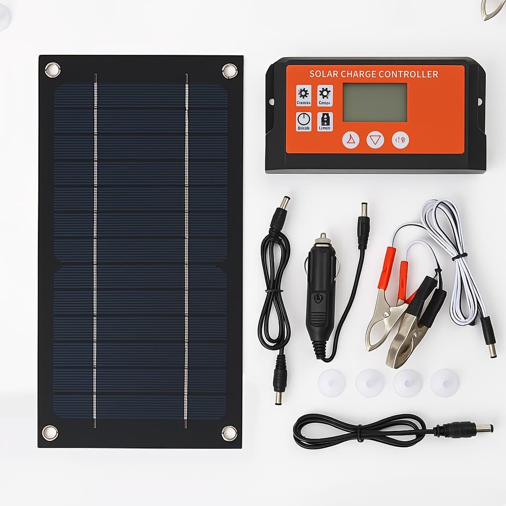 TEMU V Solar Panel Kit Battery Charging Controller For Car Outdoor Power No Energy