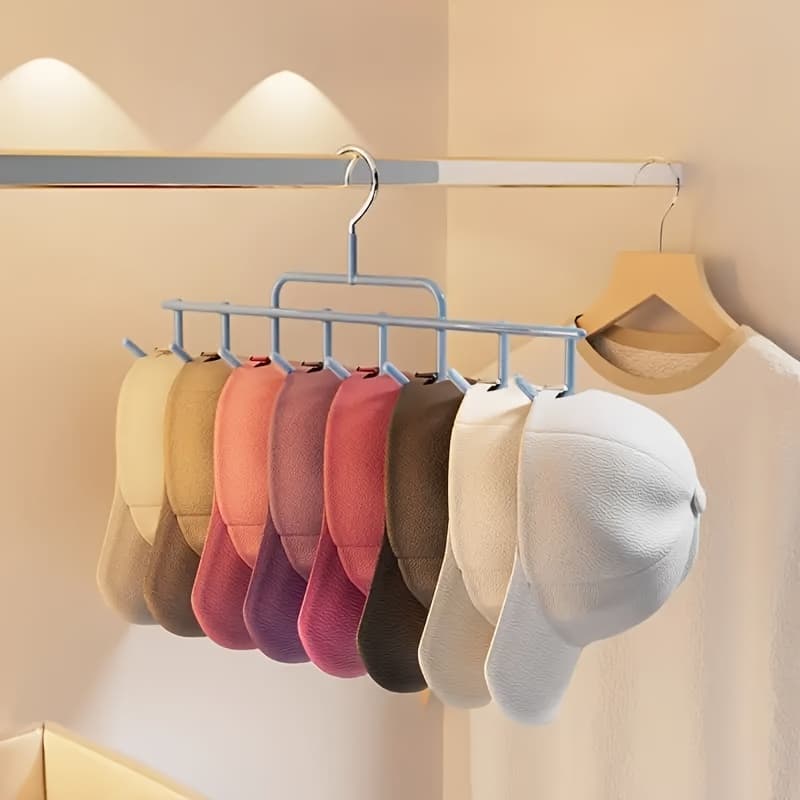 TEMU 1pc/2pcs New Hat Rack, Hat Organizer - 1 Hanging Rack For Up To 8 High-top Hats, Dormitory Closet Wall-mounted Baseball Display Stand, Back To School And School Supply