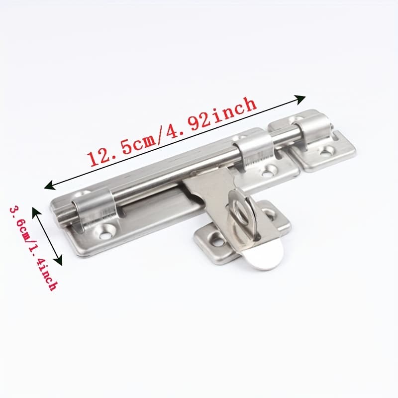 TEMU 1pc Thickened Stainless Steel Sliding , Used For Wooden Doors, Home Security, Bathrooms And Cabinets, With Screws Included
