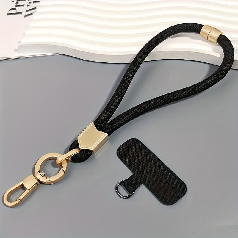 TEMU Elegant Minimalist Braided Nylon Phone Holder - Adjustable Wrist Strap With Secure Hook, Durable & Shockproof, Ideal For Outdoor Activities, Outdoor Gear|elegant Phone Holder|durable Nylon Strap
