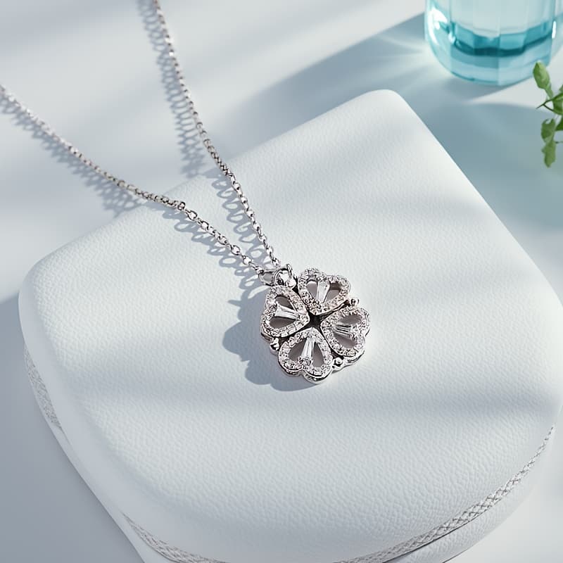 TEMU 1pc Middle Eastern Ramadan Light -style Two-wear Clover Pendant Necklace Suitable For Daily Wear And As A Gift For Girlfriend