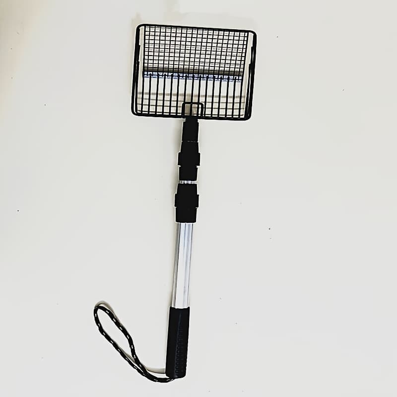 TEMU 1pc Adjustable Long Handle Chicken Litter - 3-in-1 Heavy Duty Metal Shovel With Holes For Easy Sifting, Durable Steel Wire Head, Perfect For Pine Pellets & Coop Cleaning