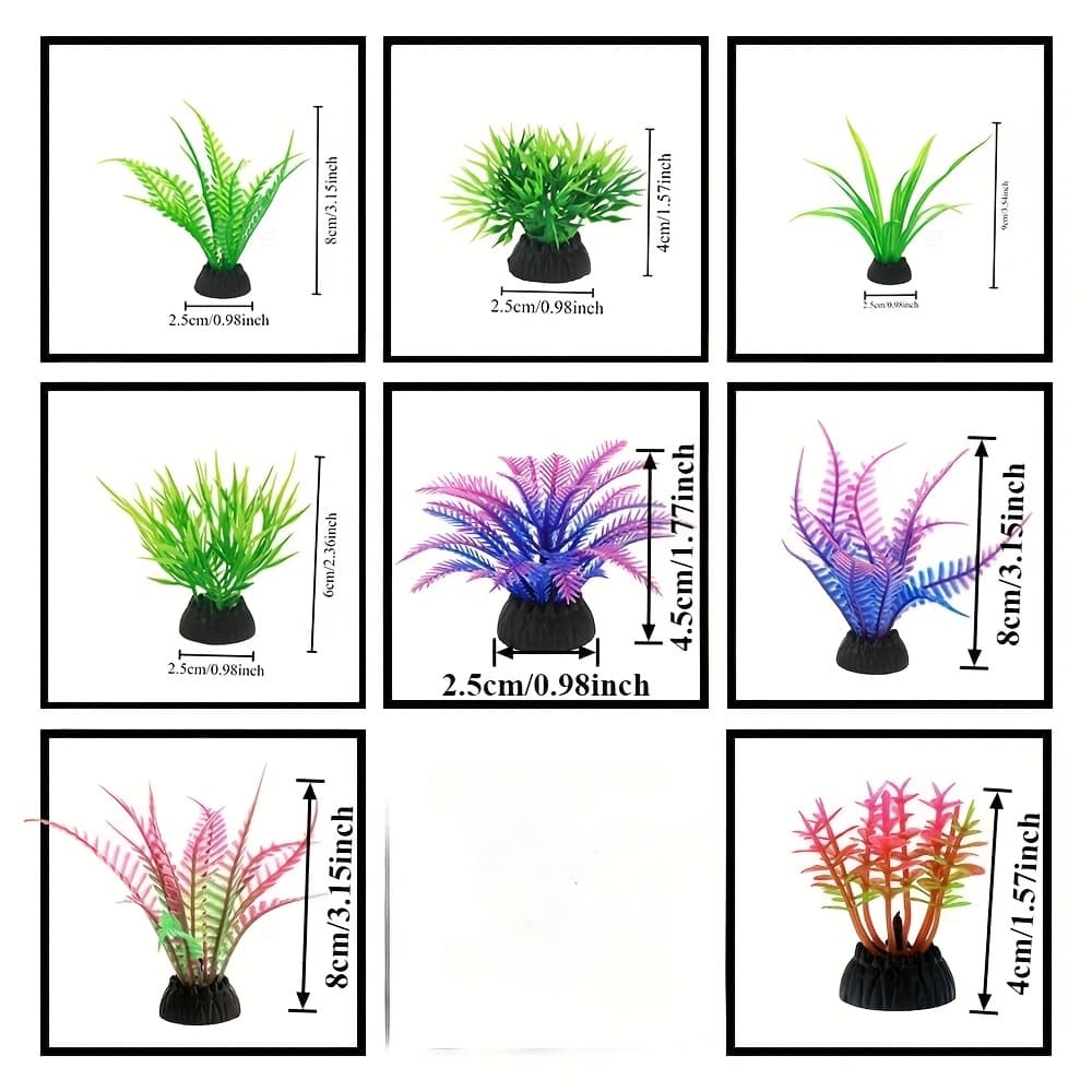 TEMU 25pcs Random Color And Rich Of Pvc Artificial Aquatic Plants, Styles And Colors Of Fish Tank And Aquarium Decoration Ornaments, No Maintenance Required, Easy To