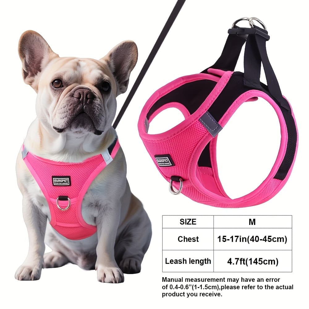 TEMU Dog Harness And Leash Set, Mesh, Dog Harness, Suitable For Walking, Jogging, Training, For Small Dogs