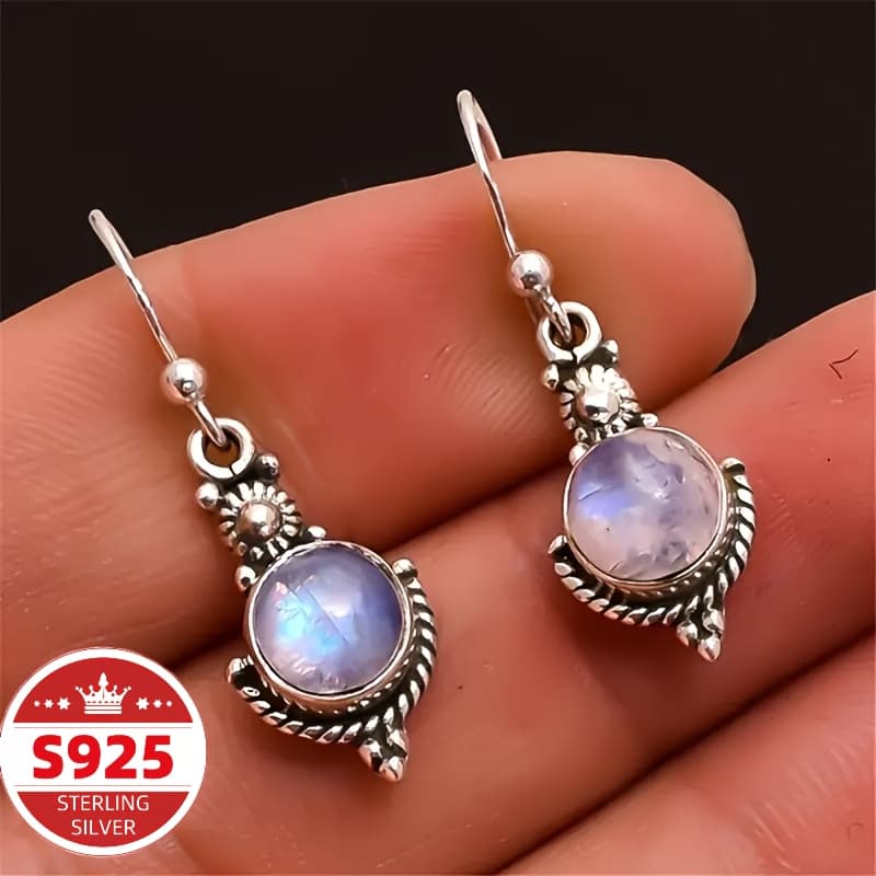 TEMU S925 Pure Silvery Retro Earrings With Fashionable Rainbow Hooks, Classic Daily Jewelry Accessories, Women's Jewelry, Essential For, Gifts For , Christmas, Valentine's Day, Gifts