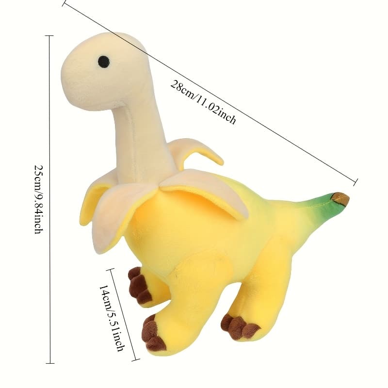 TEMU Banana Dinosaur Plush Toy Fruit Dinosaur Animal Simulated Dinosaur Plush Doll Character Banana Dinosaur Playmate Gift For Dog Play