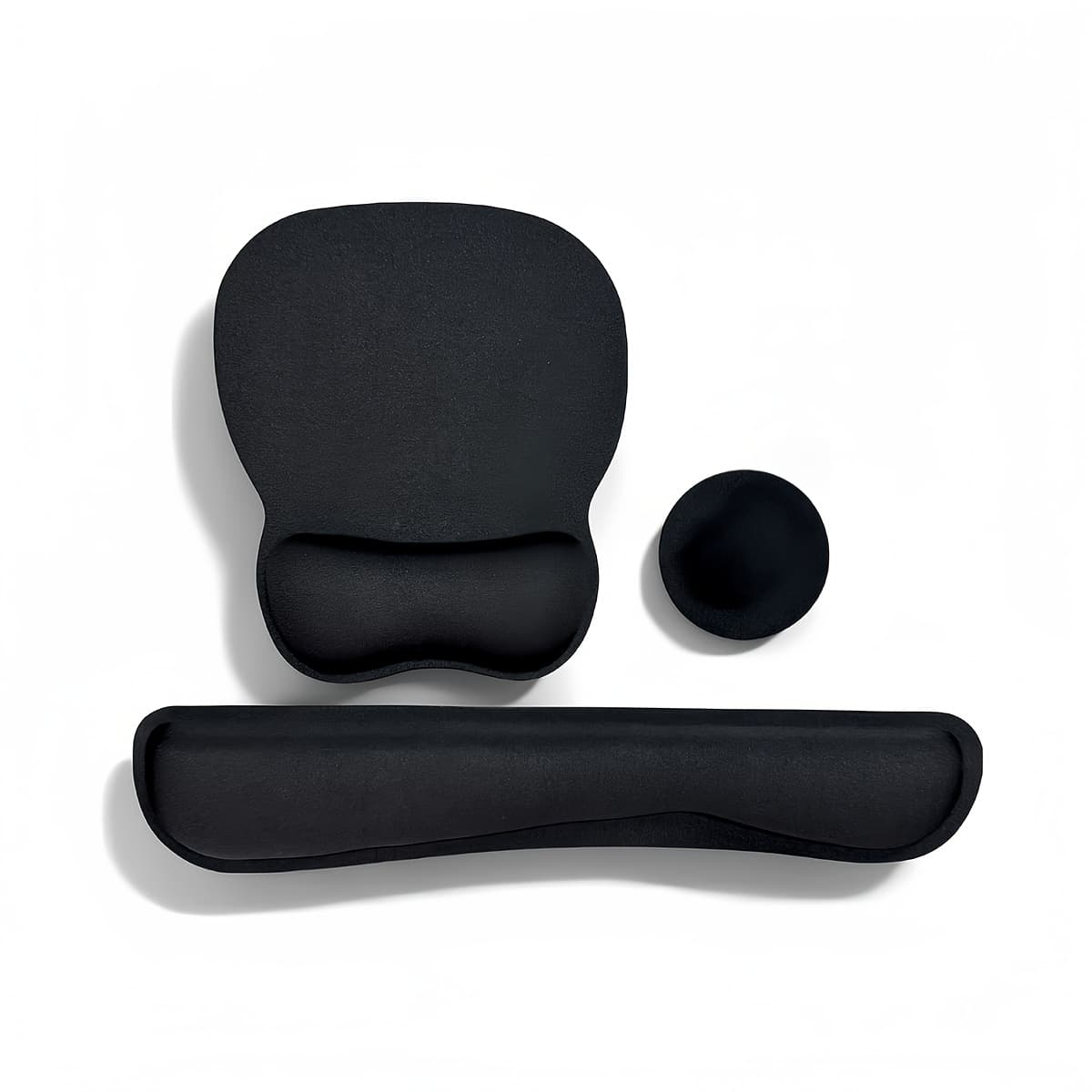 TEMU Keyboard Wrist Rest Pad And Mouse Pad Set, 3pcs Kit With Non-slip Rubber Base, Ergonomic Memory Foam Mouse Wrist Support For Home Office & Laptop Gaming, Black