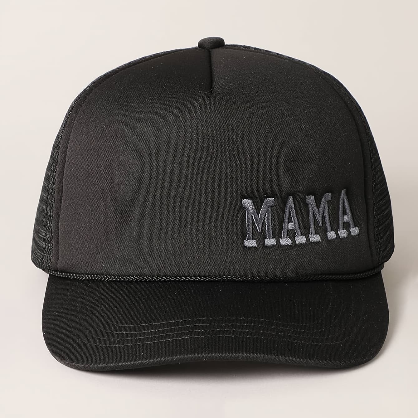 TEMU 1 Embroidered Mama Adjustable Sponge Mesh With Drawstring, Breathable Golf Hat For Women, Y2k Style Curved Brim Summer Couple Hat