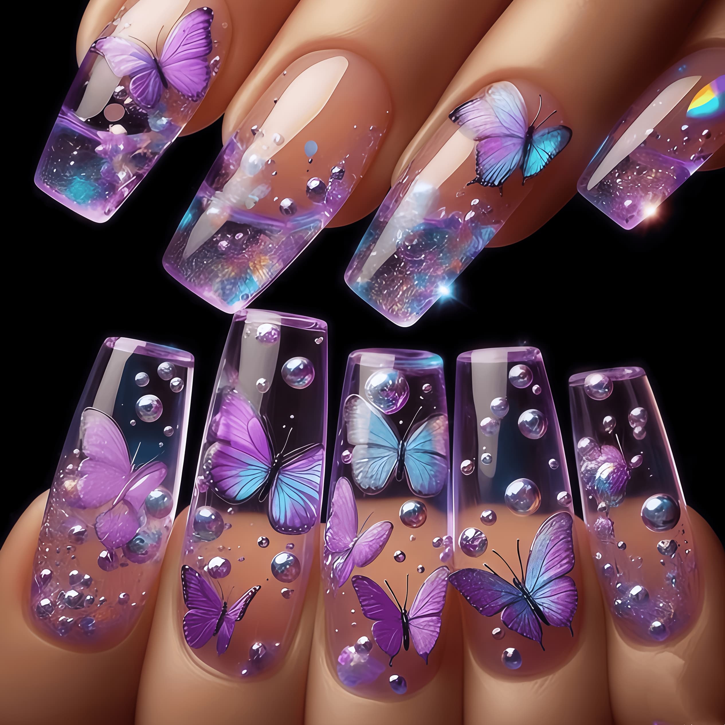 TEMU European Style Ballet Dance Nail Wear - Full-coverage Long Ballerina Nails Suitable For Spring Summer Performances, Dance Practice &