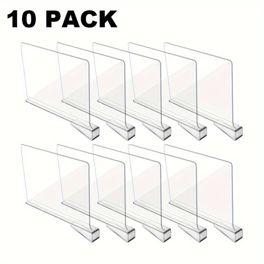 TEMU 10pcs Shelf Dividers For Closet Organization Acrylic, Bookshelf Dividers, Suitable For Organizing Bookshelves And Wardrobes In Bedrooms, Kitchens, And Offices, 7.87 X 11.8 Inches