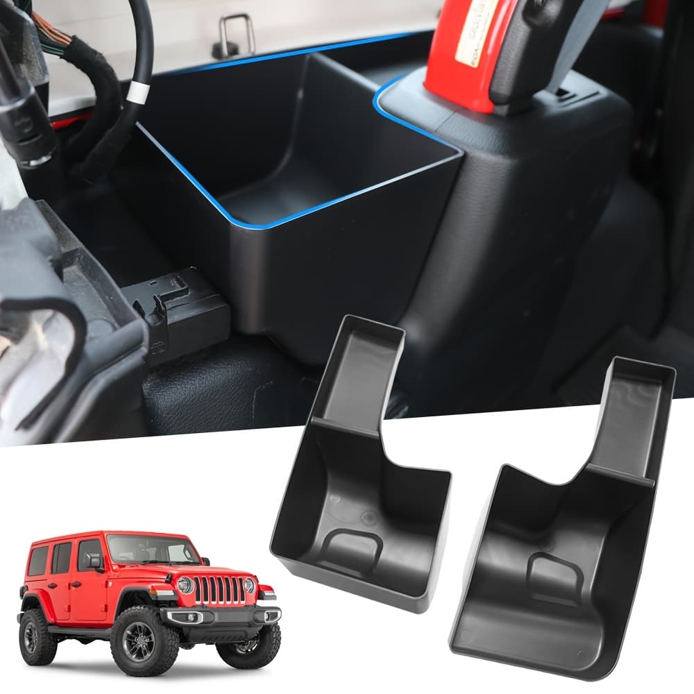 TEMU 2pcs Abs Heavy-duty Rear Trunk Side Storage Boxes For 2018-2024 For For Wrangler Jl | Adhesive-backed No-drill Cargo Organizers Spacious Dual Compartments For Gear & Essentials