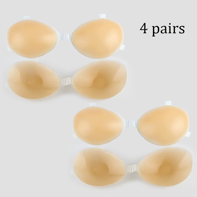 TEMU Collection Of Adhesive Bras In 4/6/8pcs - Designed For A With Backless Outfits, Ideal For Women's Lingerie Wardrobe