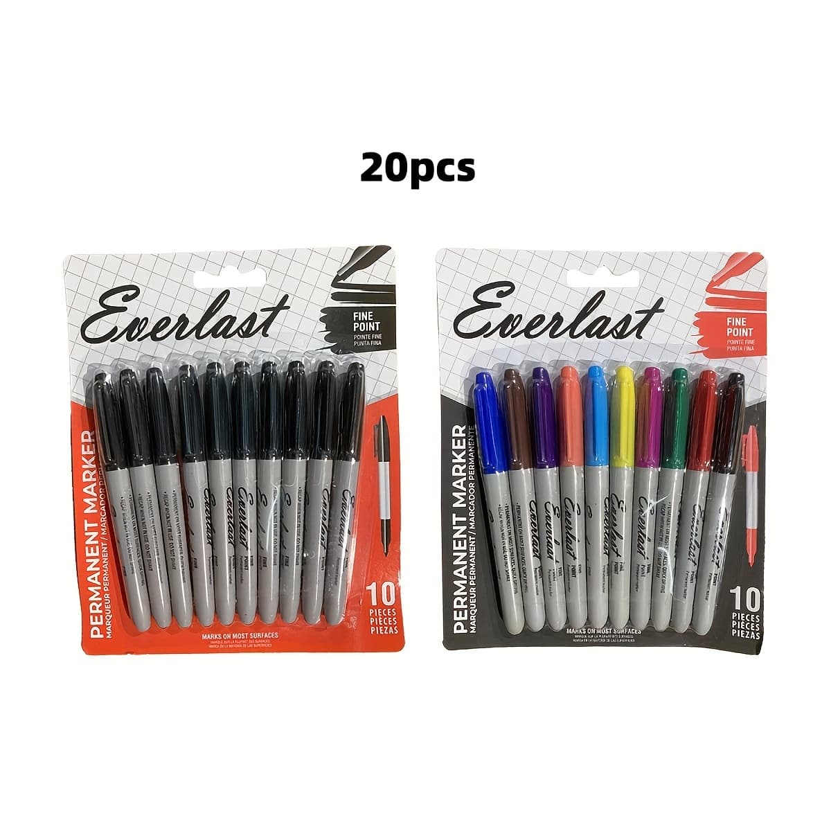 TEMU 20multi-colored Markers, And Quick-drying, Suitable For Drawing, Writing, And Marking On . An Essential Tool For Creative Office And Study Use.