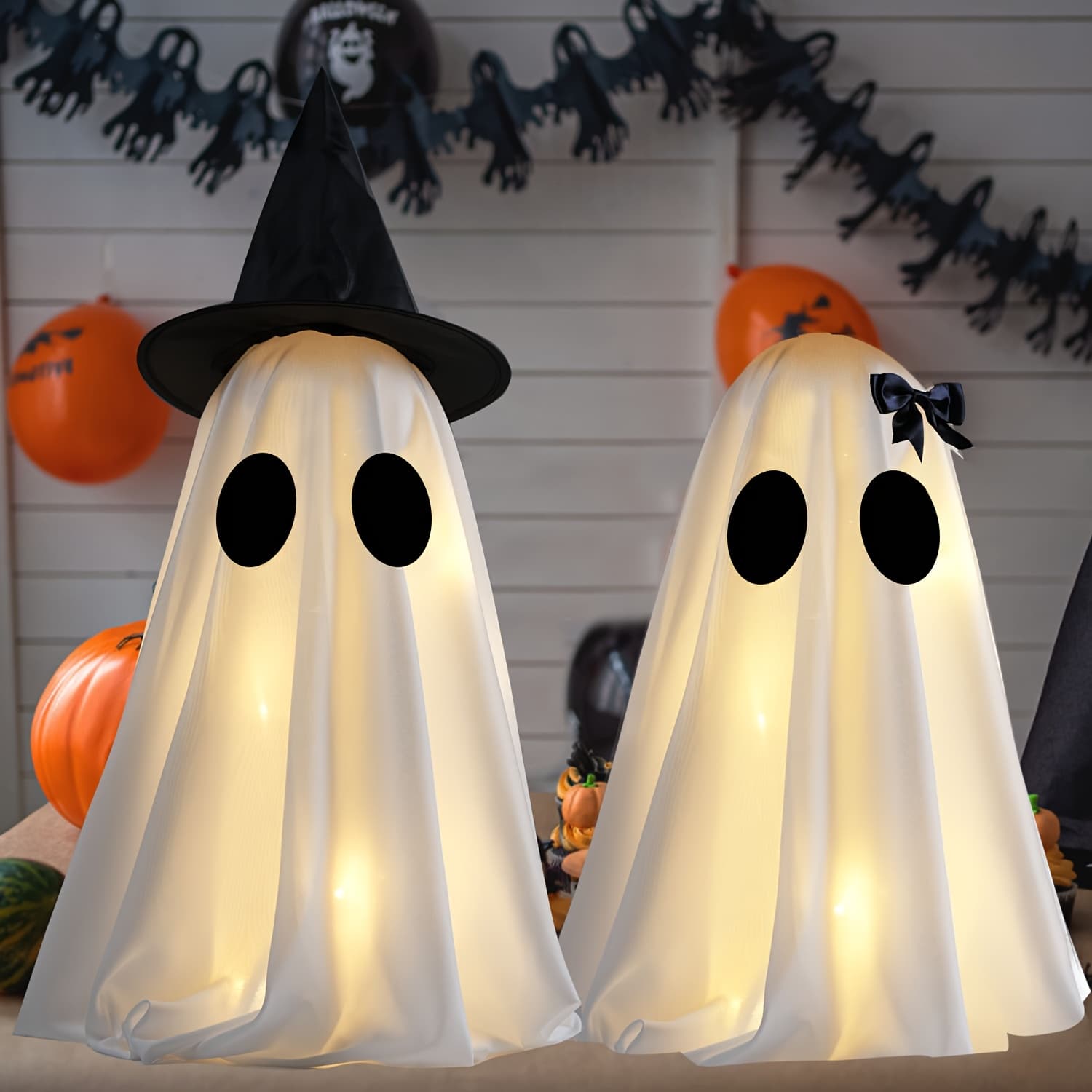 TEMU Light Up Halloween Decorations, Set Of 2 Diy Spooky Crafts, Scary For Halloween Decor Indoor Home Mantel Shelf & Tabletop Decor