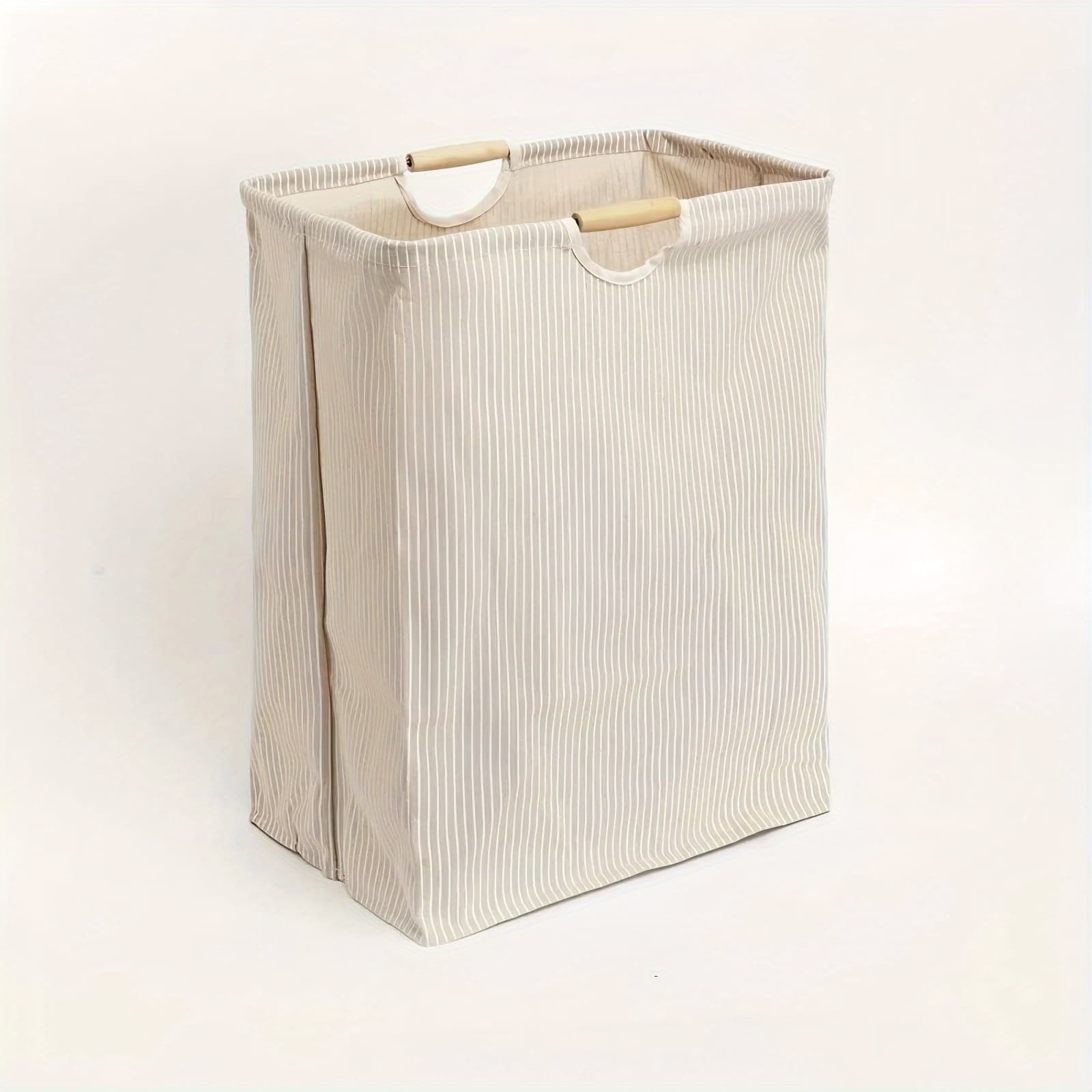 TEMU Large Collapsible Laundry Hamper - Heavy Duty Canvas Dirty Clothes Basket With Sturdy Handles, Foldable Storage Bin For Bedroom, Bathroom, Dorm & Laundry Room Organization, Laundry Baskets
