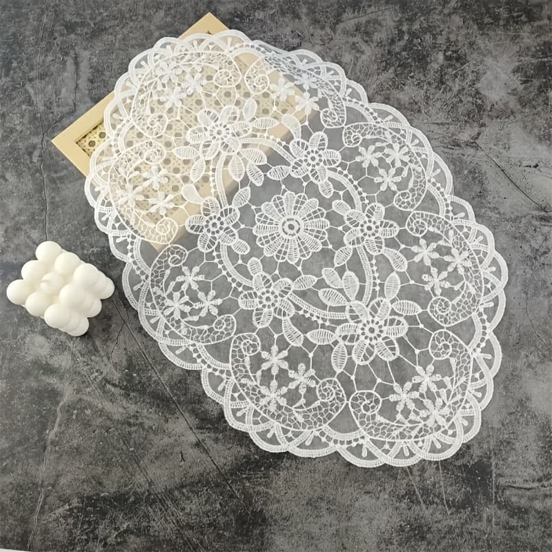 TEMU Single-pack Placemats, Nordic Openwork Table Cover, Oval Table Mat