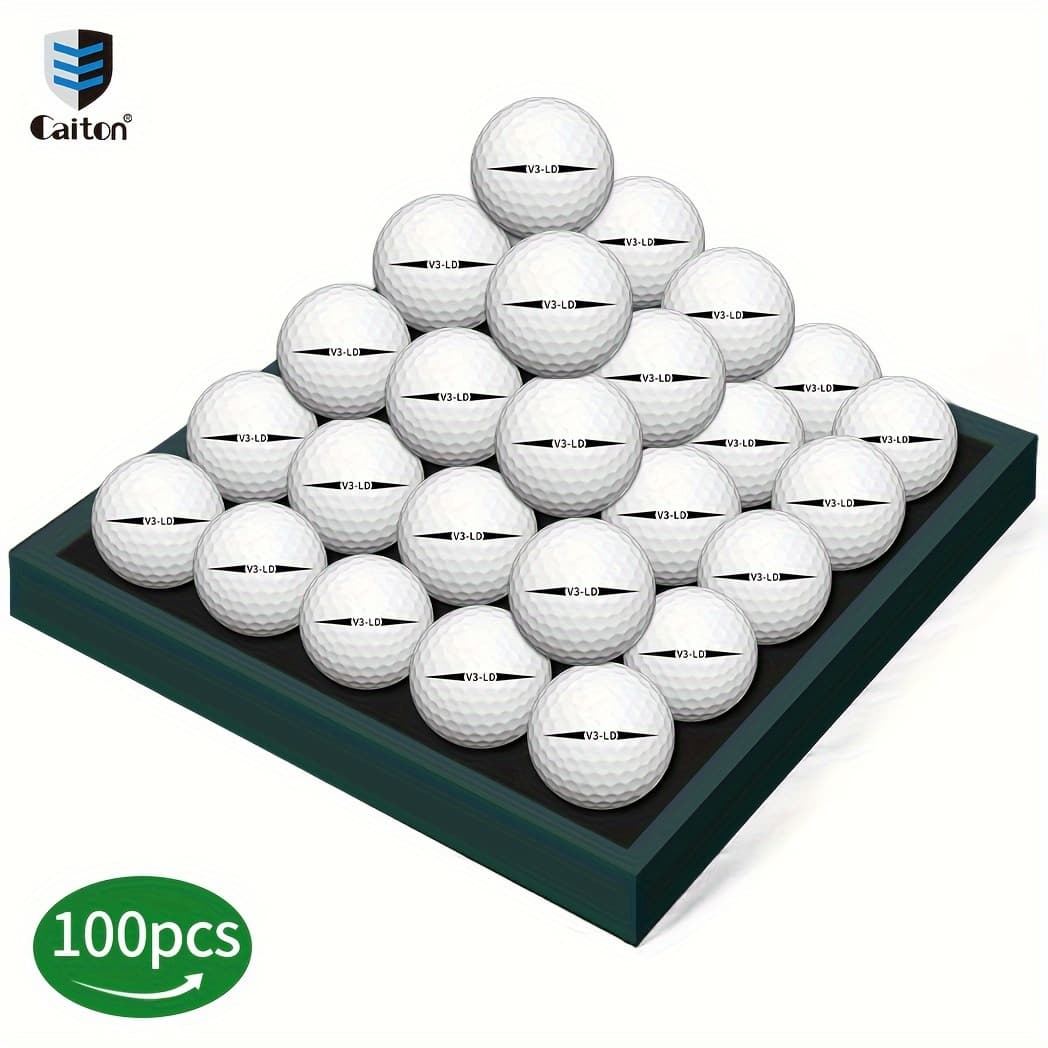 TEMU Caiton 100pcs Premium Golf Balls - High-performance Material, Distance & Precision Control, Durable & Long-lasting With Aerodynamic For Flight - Ideal & Amateurs