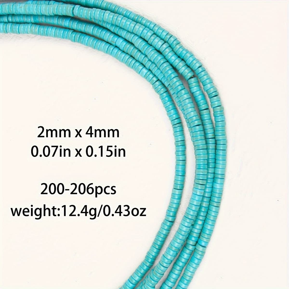 TEMU 2d Flat - Turquoise Flat Beads Charm Round Loose Beads For Jewelry Making Needle-shaped Bracelet 2-10mm