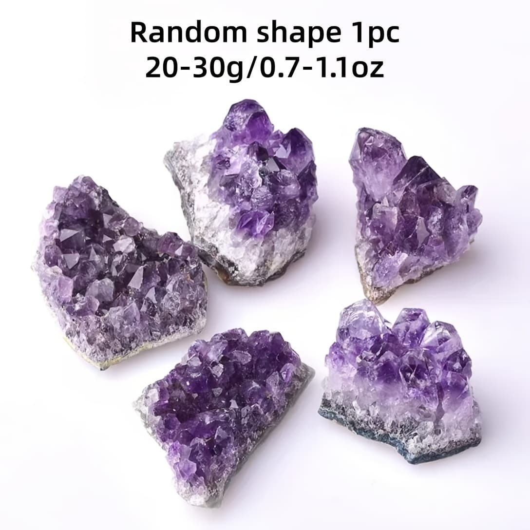 TEMU 1pc Of High-quality Amethyst Point Cluster, Hand-polished, Natural Amethyst Quartz, For Home Decor And Holiday Gifts, Random Shape