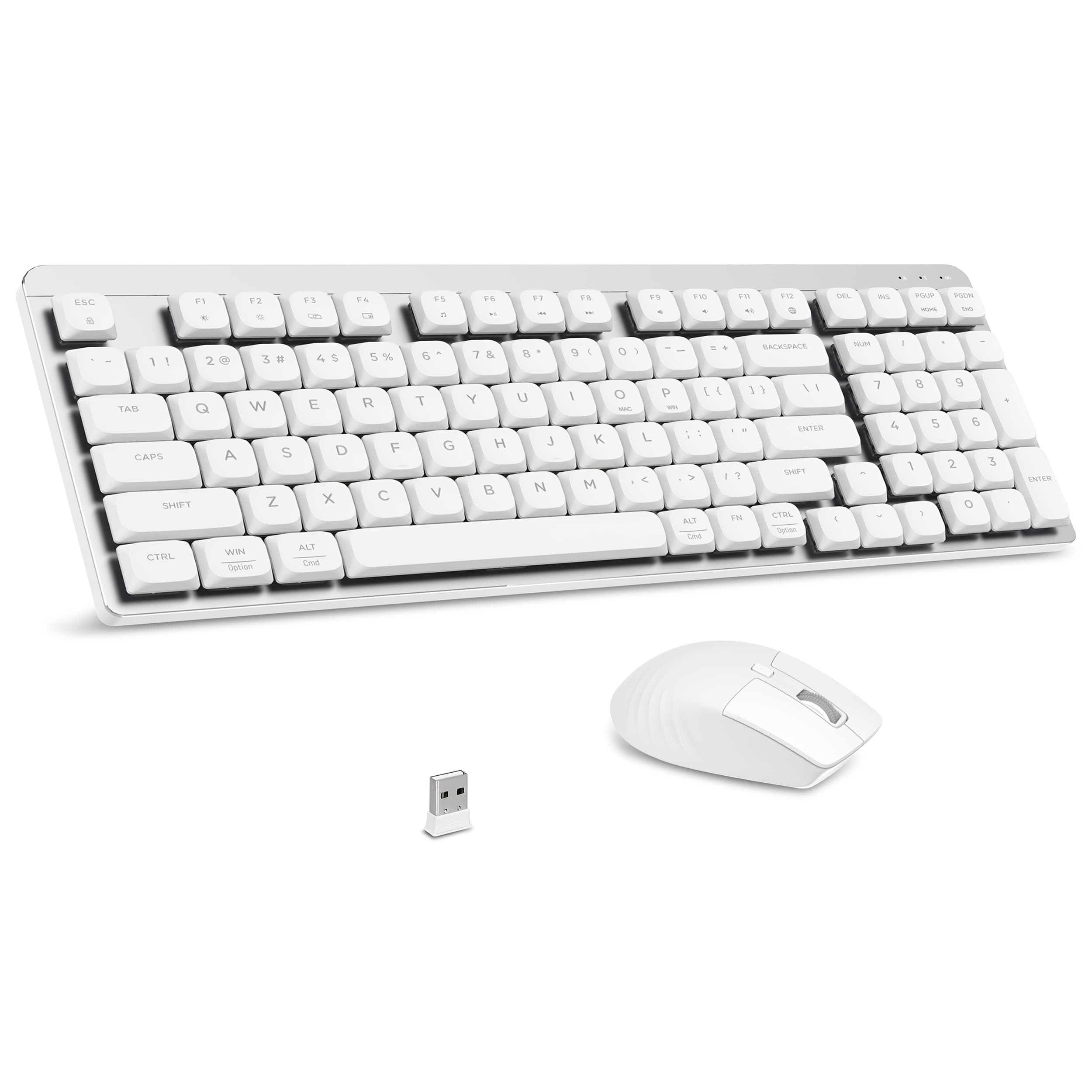 TEMU Leadsail Fa98 Wireless Mechanical Keyboard And Mouse, 2.4ghz Cordless Mechanical Keyboard And Silent Mouse, Low-profile Red Switch, 98-key Compact Slim 96% Keyboard For Windows/ Pc Laptop