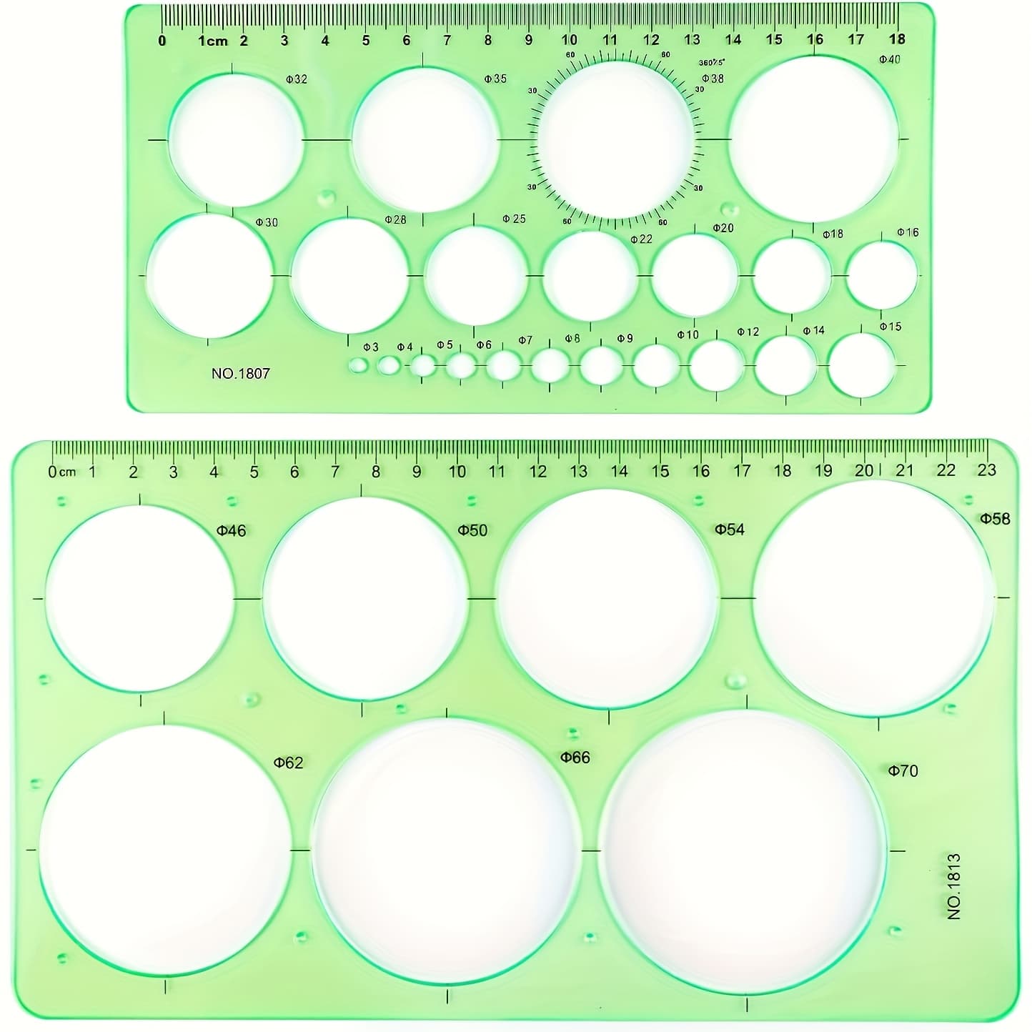 TEMU A Set Of 2 Acrylic Round Drawing Templates, An Interesting Multifunctional Geometric Circle Ruler For Drawing Geometric Circles And Measuring, In Sizes, Suitable For Schools, Office Supplies, And