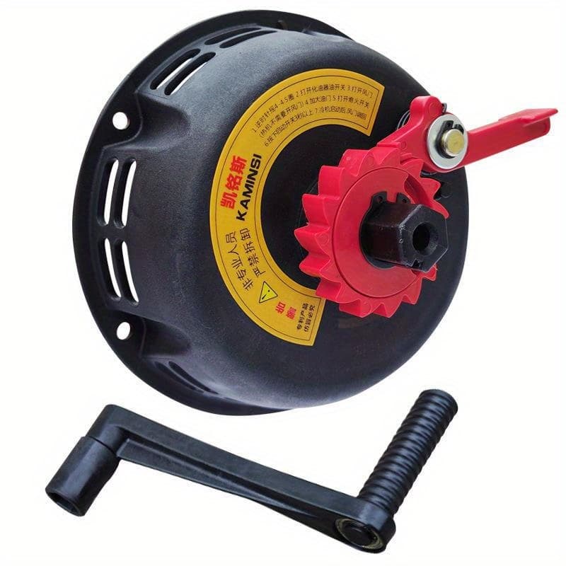 TEMU Jfg Racing Hand Crank Starter-easy Pull Start Starter Assembly Compatible With Coleman Ct200u Coleman B200r 200cc Mini Bike And Kt196 Go Kart Crank Handle Start For 6.5hp 196 Engine Black