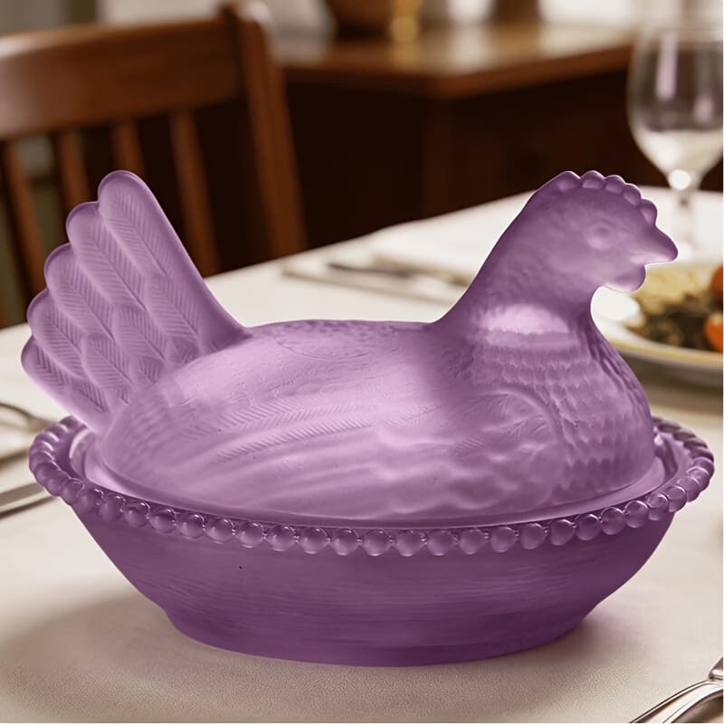 TEMU Lid Hen Jar | Retro Colored Jar, Oval, Non- Contact, Suitable For Storing Candy And Small Objects, Ideal For Easter And Ramadan Decoration | Material, Closure, Ornament Storage