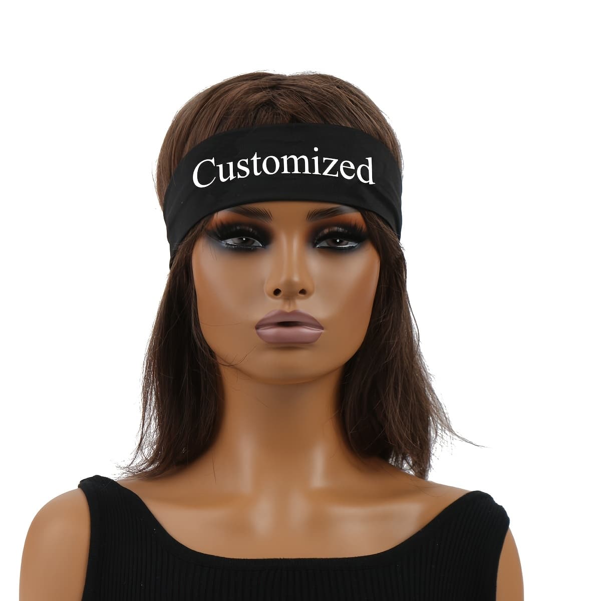 TEMU Custom Printed Wide Brimmed Non Slip Head Band Elastic Sweat Absorbent Hair Hoop Suitable For Sport