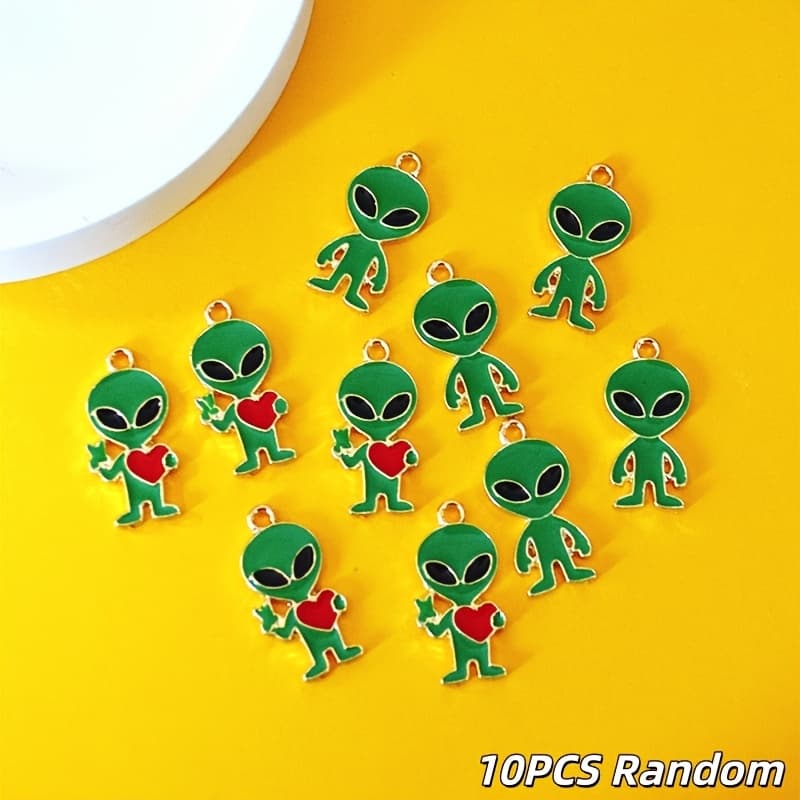 TEMU 10pcs Alloy Red Heart-shaped Charms Making Accessories
