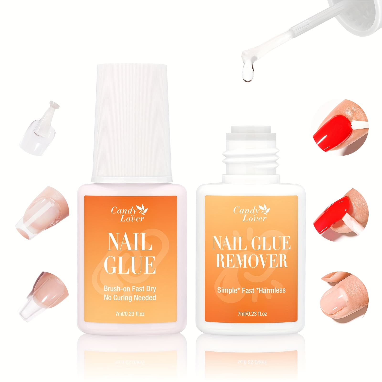 TEMU For Nail Glue And Glue Remover Kit, Super Strong For Nail Glue For Press On For Nails, For Nail Tips & Acrylic For Nails And Quickly For Nail Removes For Long Lasting Fake Acrylic Gel Kit