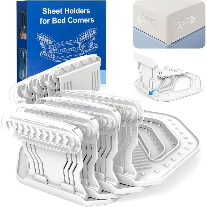 TEMU Secure Sheet Holder With Heavy-duty Mattress Straps - Loose Bedding, Universal Fit, -time Installation