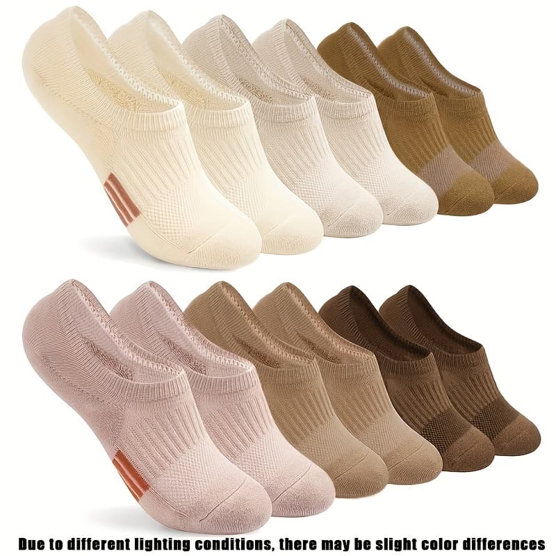 TEMU 6pairs Men's And Women's Summer Shallow Mouth Invisible Socks, Low Cut Comfortable And Breathable High-quality Ankle Socks, Running And Fitness Shoes With Lining Socks