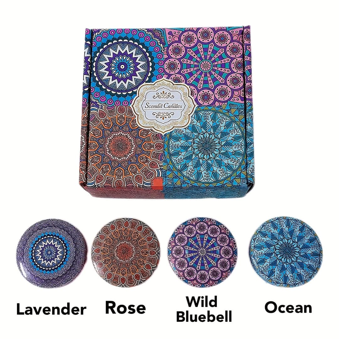 TEMU 4pcs Of Fragrant Candle Set, Cinnamon, Tomato Leaf, Mint, Fig, Rosemary, Lavender, Many Styles From, Suitable For Weddings, Birthdays And Holiday Parties, Bathing, Yoga And Holiday Gifts, Gifts.