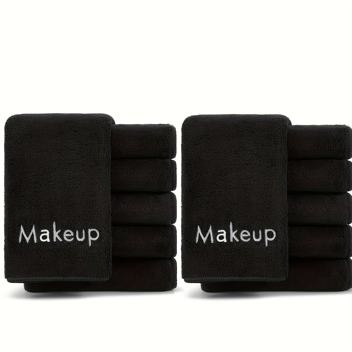 TEMU Microfiber Makeup Towels, Reusable Soft Absorbent Facial Cloths With Embroidery For Women' Beige Care, Contemporary Style