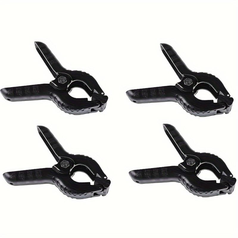 TEMU 4pcs Background Spring Clips - All Black, Heavy Duty 4.5 Inches - Large Plastic Clamps For Photography Backdrop Stands Craft