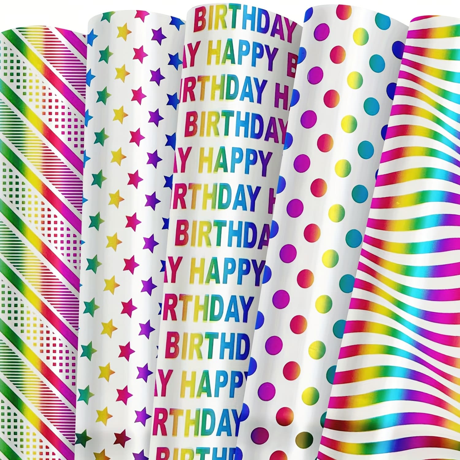 TEMU 5pcs Pack & Wrapping Paper Suitable For Party, Baby Shower, Birthday, Christmas, Valentine's Gift Wrap - Multicolor Pages With Butterflies, Paper For Presents