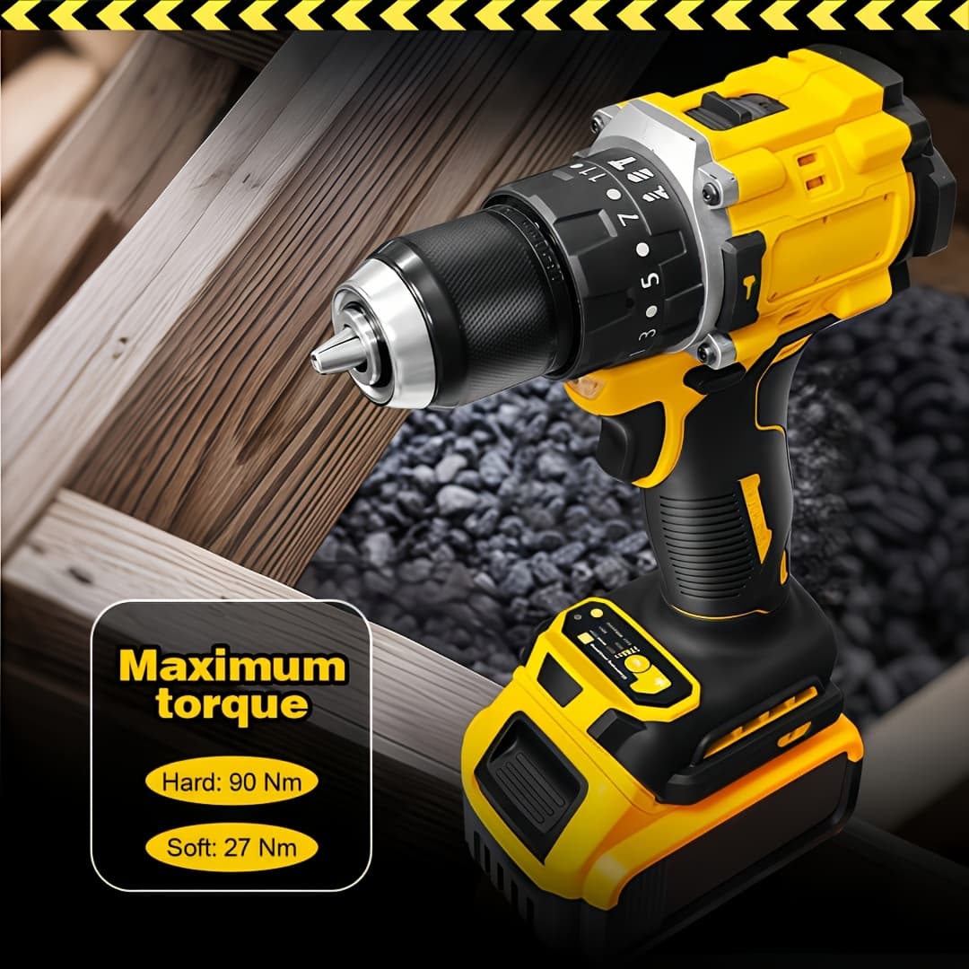 TEMU Handheld Brushless Drill, Electric Drill Compatible With 20v Max Batteries (battery Not Included), Dual-, , Ideal For Home, Woodworking, And Tasks, Perfect As A Holiday Gift