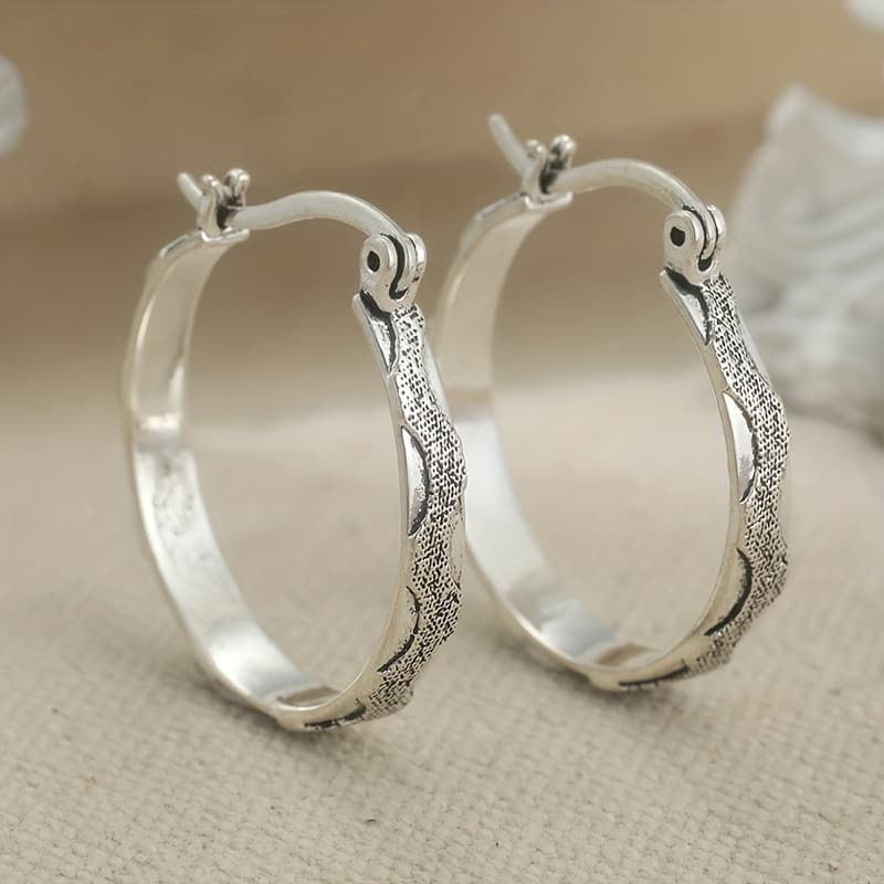 TEMU Charms Silvery Color Circle Hoop Earrings For Women Fashion Pretty Wedding Party Jewelry Holiday Gifts