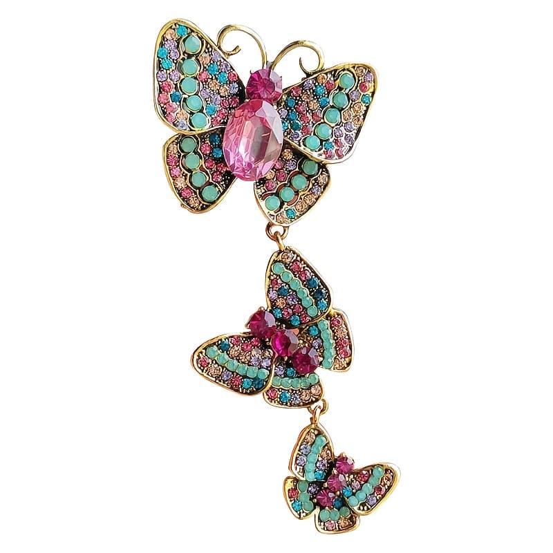 TEMU Alloy Inlaid With Diamonds Long Brooch Women's Cute Pin Fashion Popular Corsage Additions