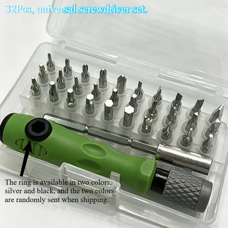 TEMU [random 32-in-1 Colors] Precision Screwdriver Set, Portable Mini Magnetic Phillips And Flathead Screwdrivers, Suitable For Car, Furniture, Smartphone, Camera And Small Tool Repair