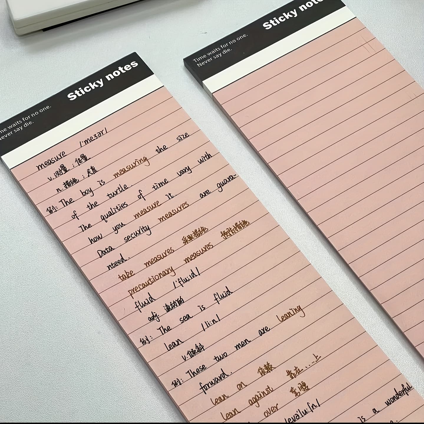 TEMU 2 Minimalist Tear-off Sticky Note Pads - 50 Sheets Each, 4.72 X 9.84 Inches | Office & Study Memo | Portable Reminder Stickers | Fridge Sticky Notes