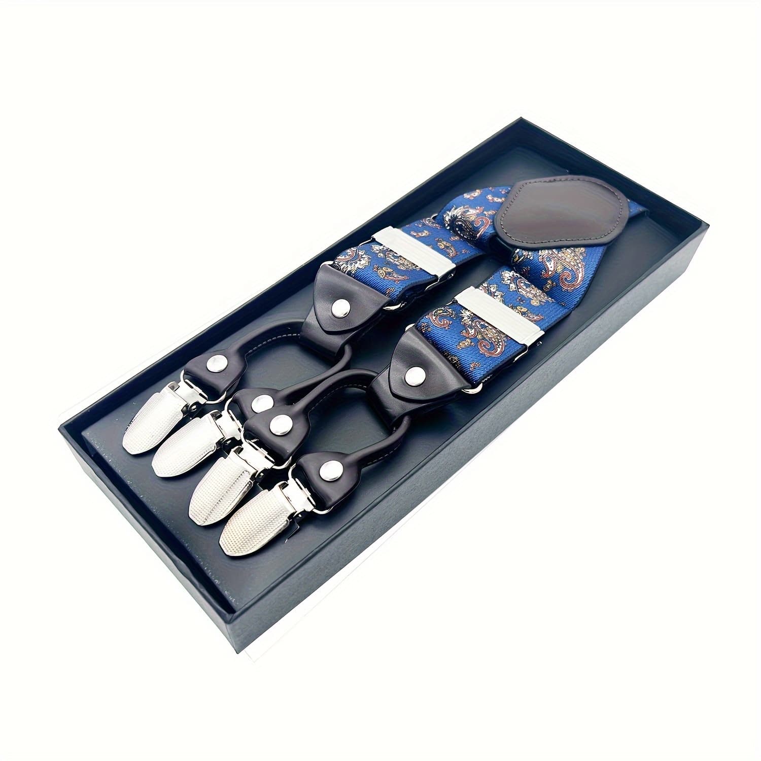 TEMU Men's Y-back Suspenders Featuring 6 Metal Clips For , Adjustable , Perfect For Trousers, And An Gift Option
