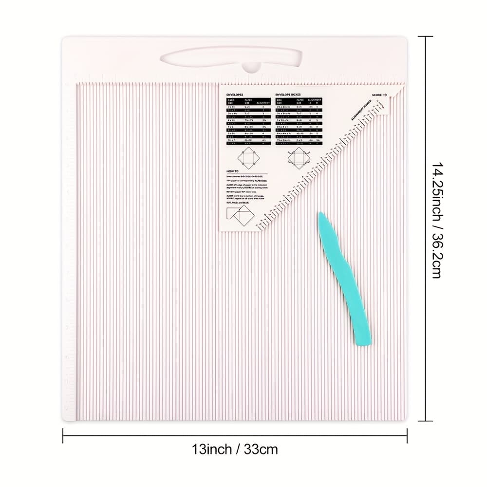 TEMU 12x12" Scoring Board For Making Envelope/envelope Box/gift Box; Large With Bone Folder And Triangular Guide; Perfect Tool For Scoring Anything From Gifts And Boxes To Pages And Cards Art Supplies
